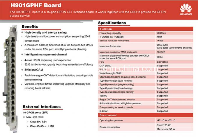 Le conseil de service d'Olt GPHF C+ C++ sollicitent Huawei Ma5800