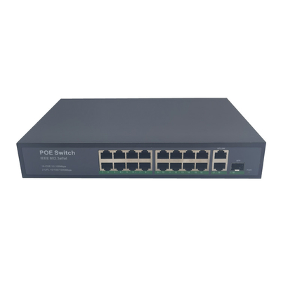 16 Ports 100M PoE Swtich 250m distance 2 10/100Mbps uplink port with VLAN DIP